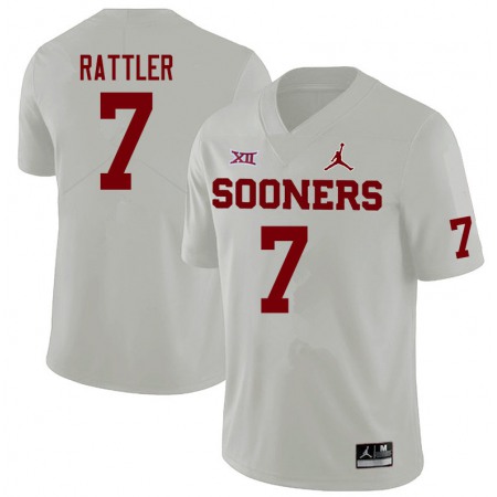 Men's Oklahoma Sooners #7 Spencer Rattler White XII Stitched NCAA Jersey
