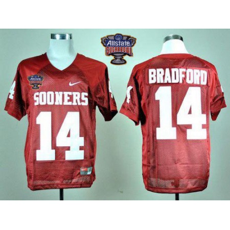 Sooners #14 Sam Bradford Red 2014 Sugar Bowl Patch Stitched NCAA Jersey
