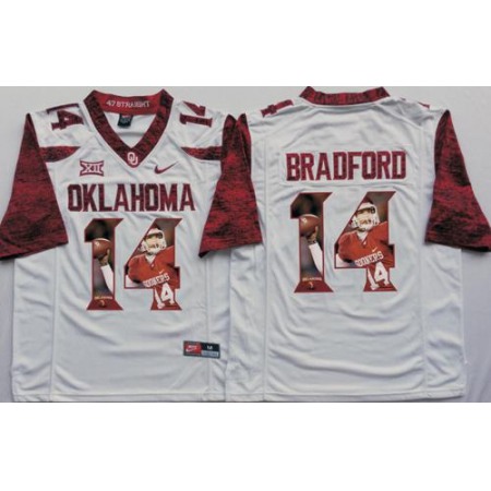 Sooners #14 Sam Bradford White Player Fashion Stitched NCAA Jersey