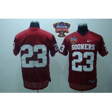 Sooners #23 Allen Patrick Red 2014 Sugar Bowl Patch Stitched NCAA Jersey