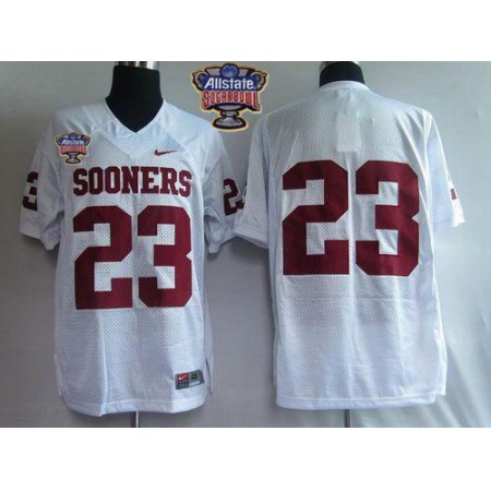 Sooners #23 Allen Patrick White 2014 Sugar Bowl Patch Stitched NCAA Jersey