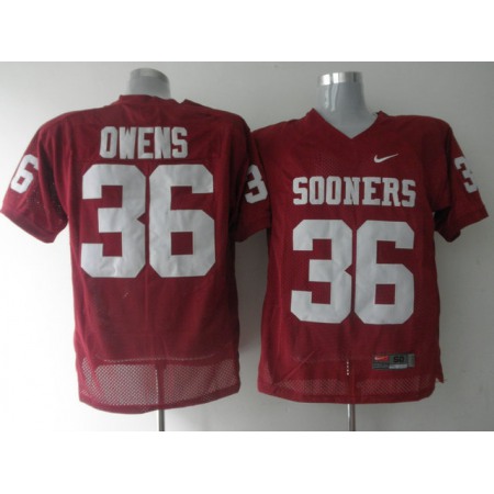 Sooners #36 Steve Owens Red Stitched NCAA Jersey