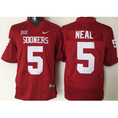 Sooners #5 Durron Neal Red XII Stitched NCAA Jersey