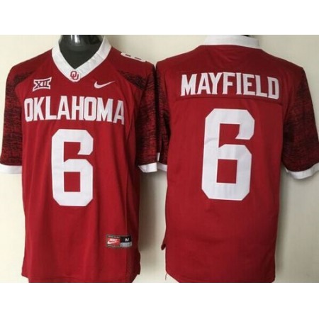 Sooners #6 Baker Mayfield Red New XII Stitched NCAA Jersey