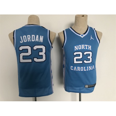Youth North Carolina #23 Michael Jordan Blue Stitched Basketball Jersey
