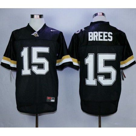 Boilermakers #15 Drew Brees Black Stitched NCAA Jersey