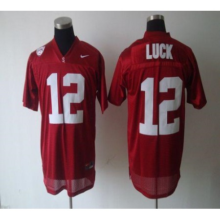 Cardinal #12 Andrew Luck Red Stitched NCAA Jersey