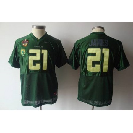 Ducks #21 LaMichael James Green Stitched Youth NCAA Jersey