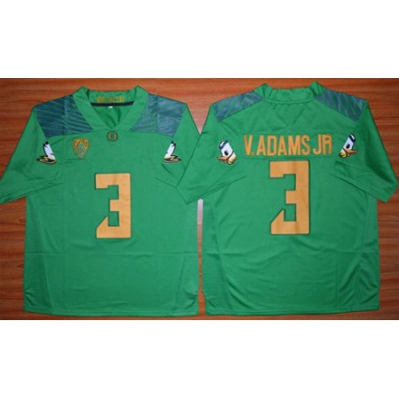 Ducks #3 Vernon Adams Jr. Green Stitched NCAA Jersey