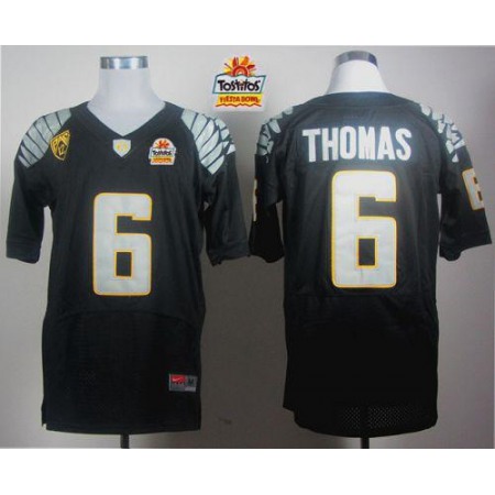 Ducks #6 De'Anthony Thomas Black Elite PAC-12 Patch Tostitos Fiesta Bowl Stitched NCAA Jersey