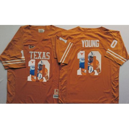 Longhorns #10 Vince Young Orange Player Fashion Stitched NCAA Jersey