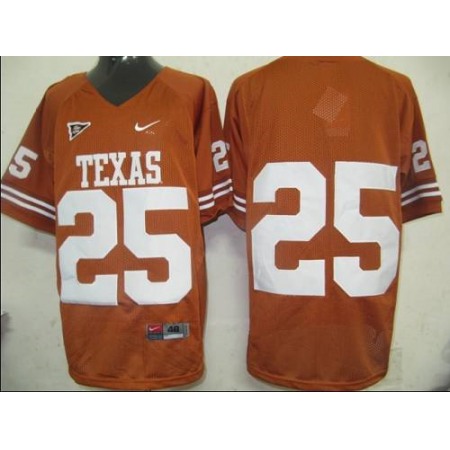 Longhorns #25 Orange Stitched NCAA Jersey