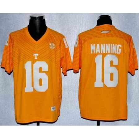 Men's Tennessee Vols #16 Peyton Manning Orange Stitched Jersey