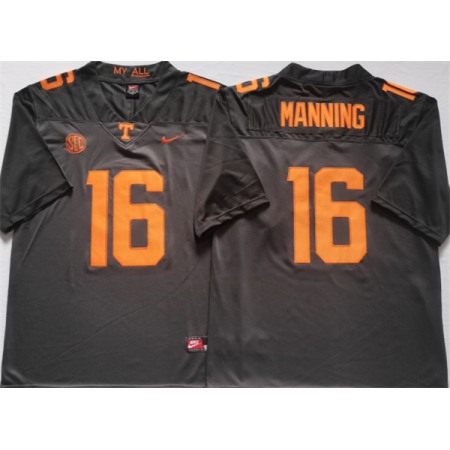 Men's Tennessee Volunteers #16 MANNING Grey Stitched Jersey