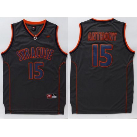 Orange #15 Carmelo Anthony Black Basketball Stitched NCAA Jersey