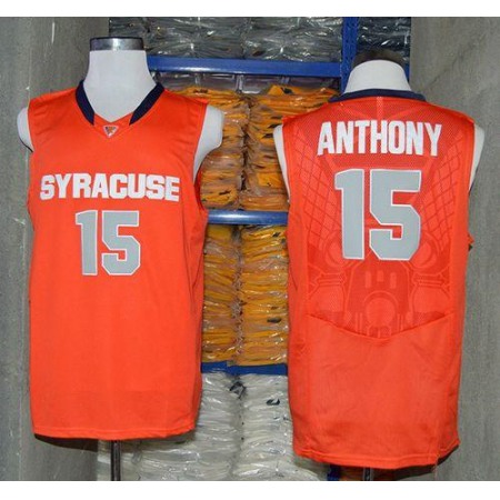 Orange #15 Carmelo Anthony Orange Basketball Stitched NCAA Jersey