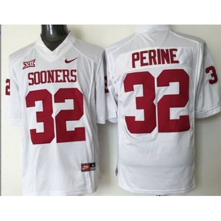 Sooners #32 Samaje Perine White XII Stitched NCAA Jersey