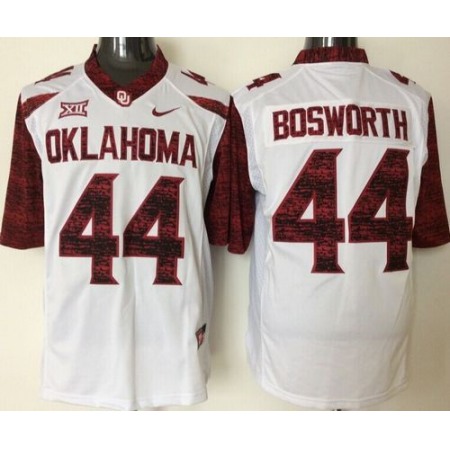 Sooners #44 Brian Bosworth White New XII Stitched NCAA Jersey