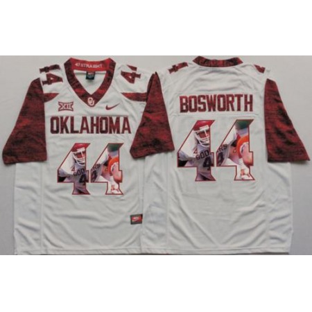 Sooners #44 Brian Bosworth White Player Fashion Stitched NCAA Jersey
