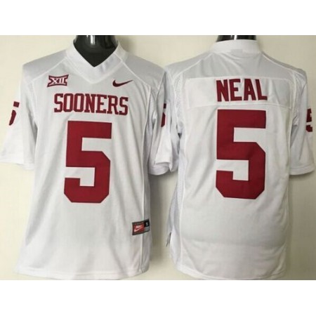 Sooners #5 Durron Neal White XII Stitched NCAA Jersey