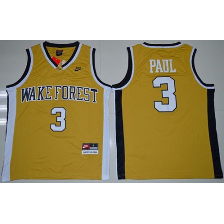 Demon Deacons #3 Chris Paul Gold Basketball Stitched NCAA Jersey