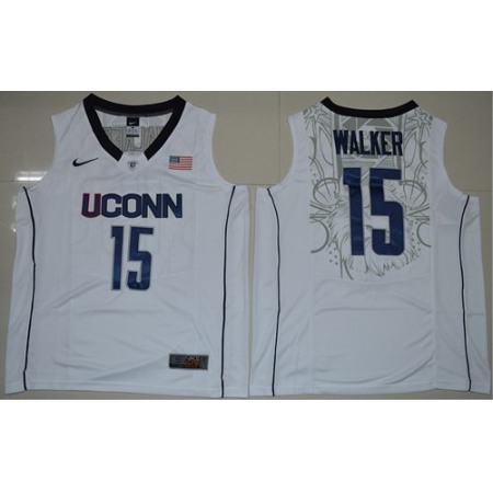 Huskies #15 Kemba Walker White Basketball Stitched NCAA Jersey
