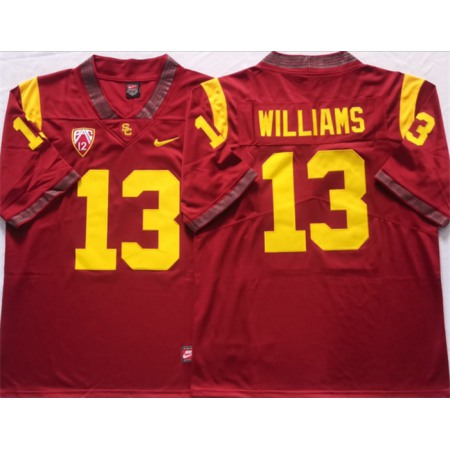 Men's USC Trojans #13 Caleb Williams Red Stitched Jersey