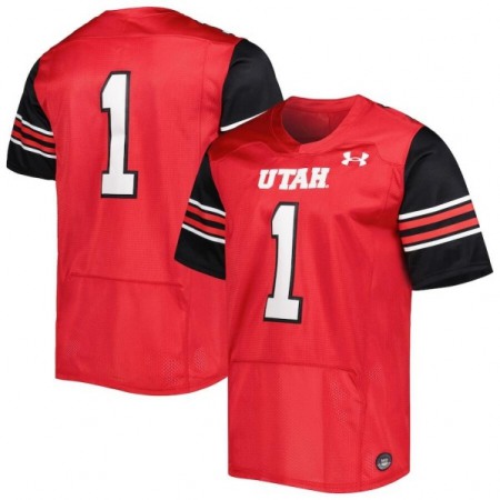 Men's Utah Utes #1 Red Limited Stitched Football Jersey