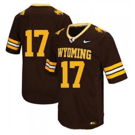 Men's Wyoming Cowboys #17 Josh Allen Brown Stitched College Football Jersey