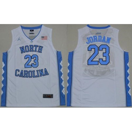 North Carolina #23 Michael Jordan White Stitched NCAA Jersey