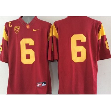 Trojans #6 Red Limited Stitched NCAA Jersey