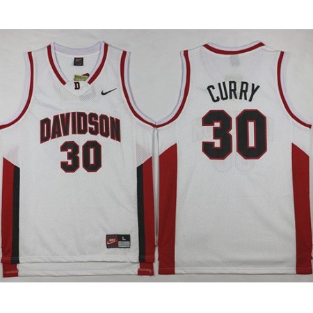 Wildcats #30 Stephen Curry White Basketball Stitched Jersey