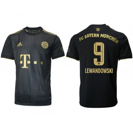 Men's FC Bayern Munchen #9 Robert Lewandowski Black Away Soccer Jersey