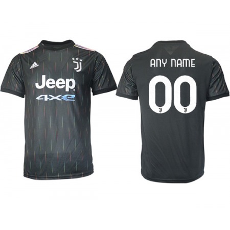Men's Juventus Custom Black Away Soccer Jersey