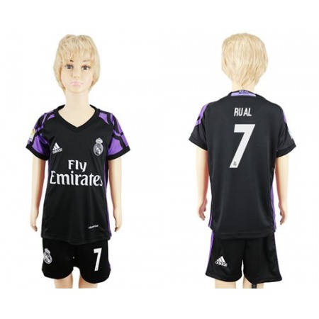 Real Madrid #7 Rual Black Kid Soccer Club Jersey