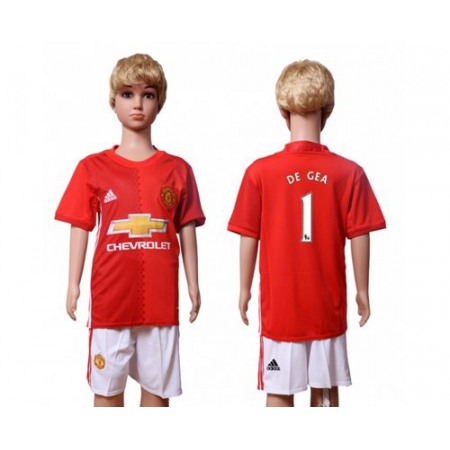 Manchester United #1 De Gea Home Kid Soccer Club Jersey