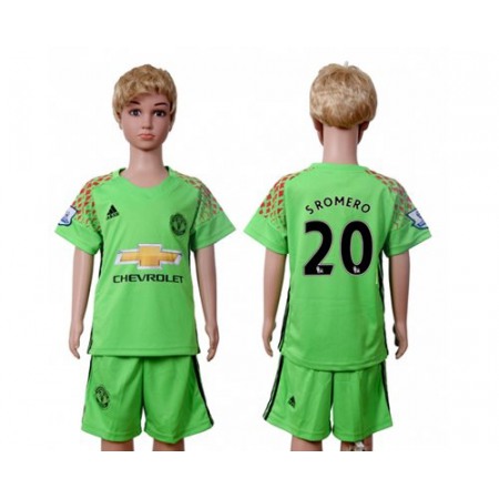 Manchester United #20 Sromero Green Kid Soccer Club Jersey