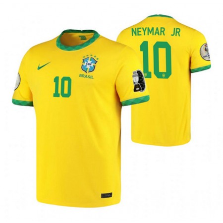 Men's Brazil national football team #10 Neymar Jr Gold Soccer Jersey