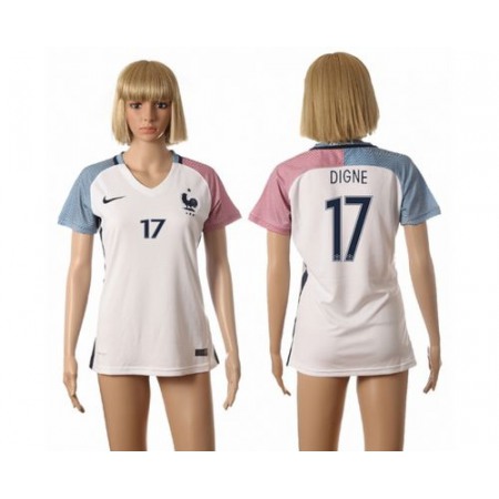 Women's France #17 Digne Away Soccer Country Jersey