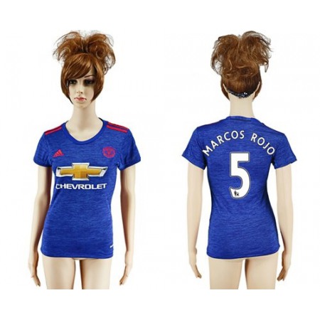 Women's Manchester United #5 Marcos Rojo Away Soccer Club Jersey