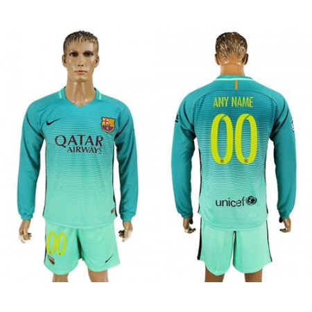 Barcelona Personalized Sec Away Long Sleeves Soccer Club Jersey