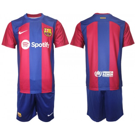 Men's Barcelona Custom 2023/24 Blue/Red Home Soccer Jersey Suit