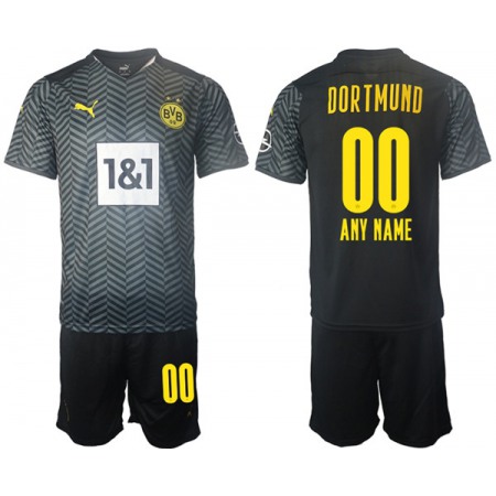 Men's Borussia Dortmund Custom Black Away Soccer Jersey Suit