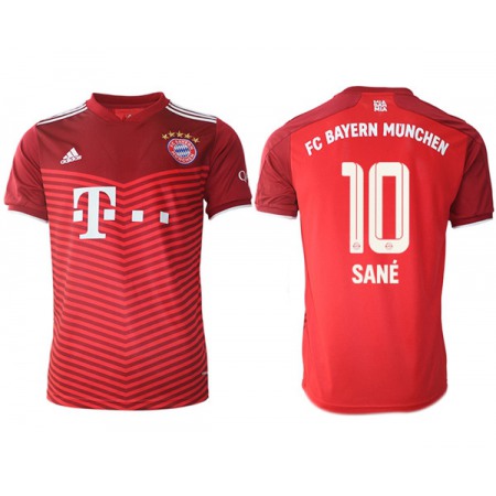 Men's FC Bayern Munchen #10 Leroy Sane Red Home Soccer Jersey