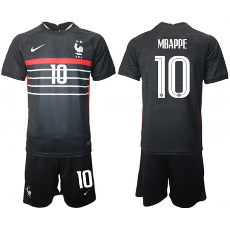 Men's France #10 Mbappe Black 2022 FIFA World Cup Home Soccer Jersey Suit