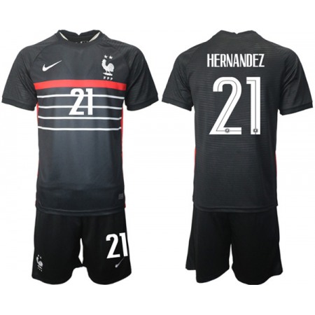 Men's France #21 Hernandez Black Home Soccer Jersey Suit