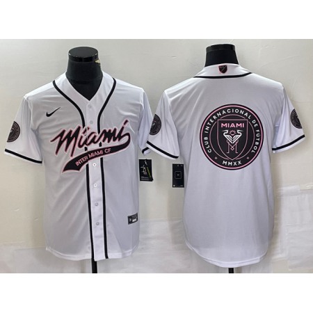 Men's Inter Miami CF White Team Big Logo Cool Base Stitched Jersey