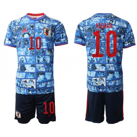 Men's Japan #10 Kagawa Blue Home Soccer Jersey Suit