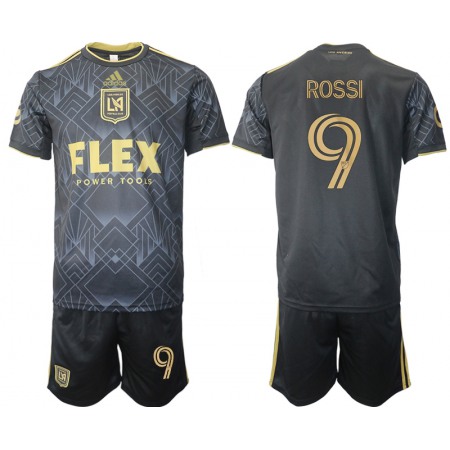 Men's Los Angeles Football Club #9 Rossi Black Soccer Jersey Suit