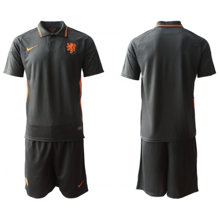 Men's Netherlands National Team Custom Black Away Soccer Jersey Suit